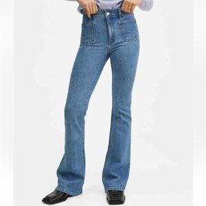 Mango Women’s Blue Pocket Flared Jeans - NWT - Size 14 - Reemoly